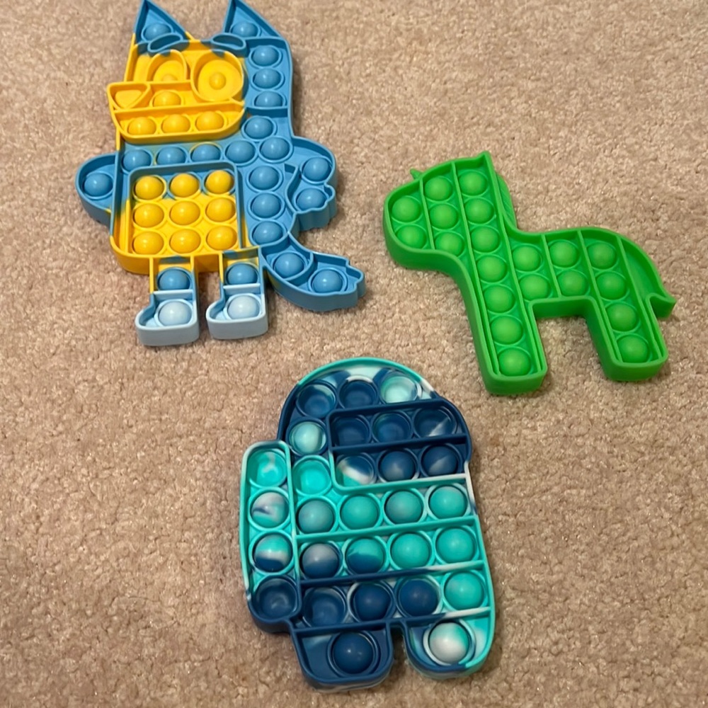 New 3 pack push pop bubbles